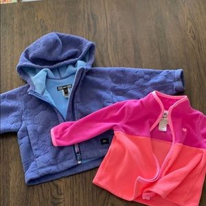 Two fleece zip jackets sz 12m
